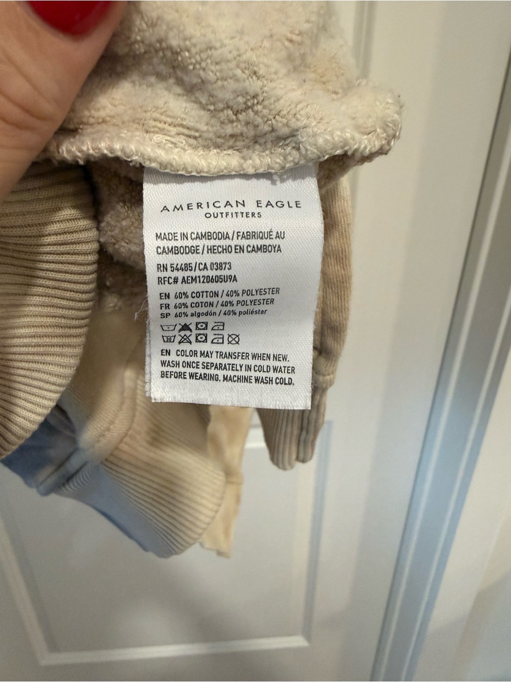 American Eagle Outfitters Tie-Dye Hoodie in Cream, Blue, Purple - Picture 5 of 8